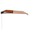 Markise Manuell Einziehbar mit LED 500x300 cm Orange & Braun