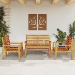 5-tlg. Garten-Lounge-Set Massivholz Akazie