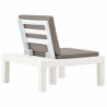 Gartenstühle mit Auflagen 4 Stk. Kunststoff Weiß