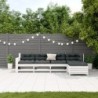 5-tlg. Garten-Lounge-Set mit Kissen Weiß Massivholz Kiefer