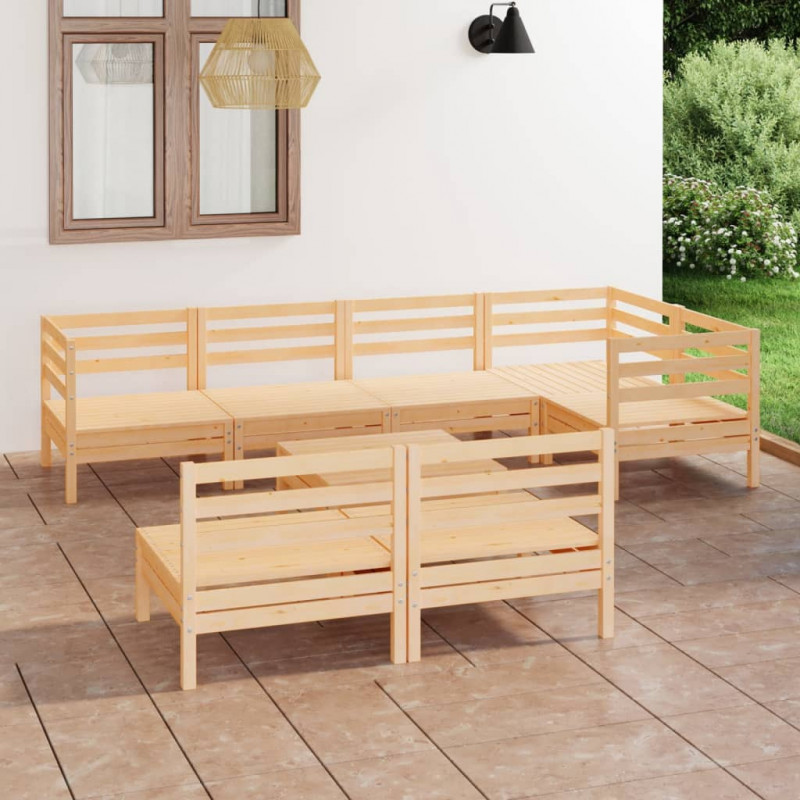 8-tlg. Garten-Lounge-Set Pippilotta Massivholz Kiefer