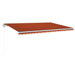 Automatische Markise mit LED Windsensor 500x300 cm Orange/Braun