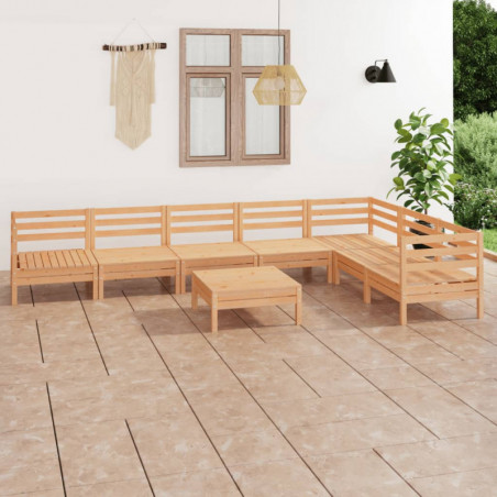 8-tlg. Garten-Lounge-Set Piroschka Massivholz Kiefer