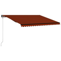 Einziehbare Markise mit Windsensor & LED 500x300cm Orange Braun