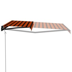 Einziehbare Markise mit Windsensor & LED 500x300cm Orange Braun