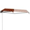 Einziehbare Markise mit Windsensor & LED 500x300cm Orange Braun