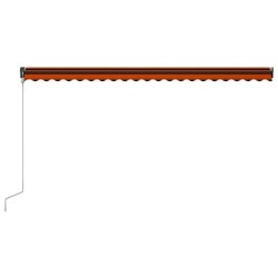 Einziehbare Markise mit Windsensor & LED 500x300cm Orange Braun