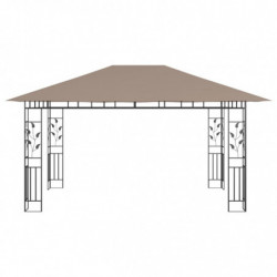 Pavillon Wini mit Moskitonetz 4x3x2,73 m Taupe 180 g/m²