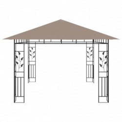 Pavillon Wini mit Moskitonetz 4x3x2,73 m Taupe 180 g/m²