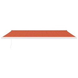 Markise Einziehbar Orange und Braun 5x3 m Stoff und Aluminium