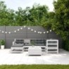 7-tlg. Garten-Lounge-Set mit Kissen Weiß Massivholz Kiefer