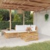 4-tlg. Garten-Lounge-Set mit Kissen Massivholz Teak