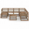 8-tlg. Garten-Lounge-Set Poseidon Braun Imprägniertes Kiefernholz