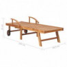Sonnenliege mit Tisch und Auflage Massivholz Teak