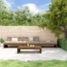 4-tlg. Garten-Lounge-Set mit Kissen Honigbraun Massivholz