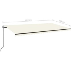 Automatische Markise mit LED & Windsensor 600x350 cm Creme