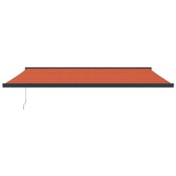 Markise Einziehbar Orange und Braun 5x3 m Stoff und Aluminium