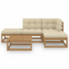 5-tlg. Garten-Lounge-Set Jette mit Kissen Kiefer Massivholz