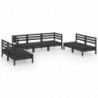 7-tlg. Garten-Lounge-Set Millane Schwarz Massivholz Kiefer