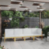 4-Sitzer-Gartensofa Eske mit Kissen Massivholz Akazie