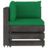 4-tlg. Garten-Lounge-Set mit Kissen Grau Imprägniertes Holz