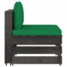 4-tlg. Garten-Lounge-Set mit Kissen Grau Imprägniertes Holz