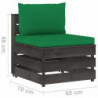 4-tlg. Garten-Lounge-Set mit Kissen Grau Imprägniertes Holz
