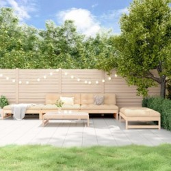 5-tlg. Garten-Lounge-Set mit Kissen Massivholz
