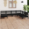 7-tlg. Garten-Lounge-Set Massivholz Kiefer Schwarz