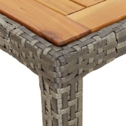 9-tlg. Garten-Essgruppe mit Kissen Grau Poly Rattan