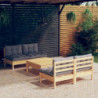 5-tlg. Garten-Lounge-Set Joerge mit Grauen Kissen Kiefernholz