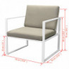 4-tlg. Garten-Lounge-Set Giacomo mit Auflagen Stahl Weiß