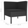 4-tlg. Garten-Lounge-Set Fatme mit Auflagen Poly Rattan Schwarz