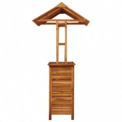 Outdoor-Bartisch mit Dach 122×106×217 cm Akazie Massivholz