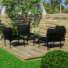 5-tlg. Garten-Lounge-Set Joseph mit Auflagen Schwarz PVC