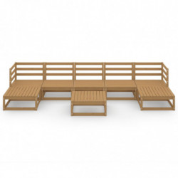 8-tlg. Garten-Lounge-Set Qiara Massivholz Kiefer