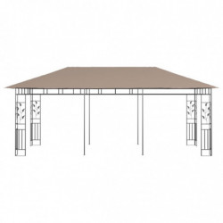 Pavillon Winona mit Moskitonetz 6x3x2,73 m Taupe 180 g/m²