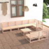 9-tlg. Garten-Lounge-Set Romualdo Massivholz Kiefer