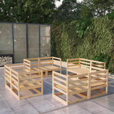 8-tlg. Garten-Lounge-Set Quarto Massivholz Kiefer