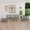 8-tlg. Garten-Lounge-Set Quendresa Grau Kiefer Massivholz