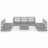 8-tlg. Garten-Lounge-Set Quendresa Grau Kiefer Massivholz