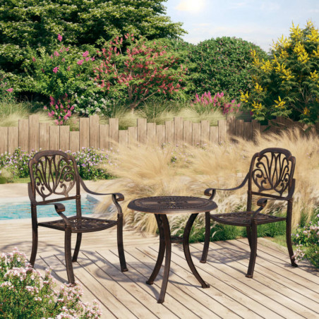 3-tlg. Bistro-Set Elikapeka Aluminiumguss Bronzen