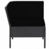 6-tlg. Garten-Lounge-Set Leia mit Auflagen Poly Rattan Schwarz