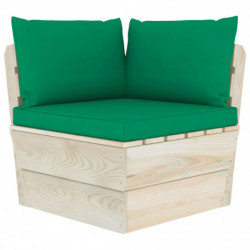 Garten-Palettensofa Ubbo 4-Sitzer mit Kissen Fichtenholz