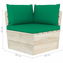 Garten-Palettensofa Ubbo 4-Sitzer mit Kissen Fichtenholz