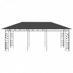 Pavillon Wadim mit Moskitonetz 6x3x2,73 m Anthrazit