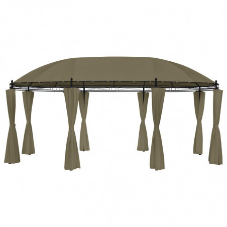 Pavillon Wiola mit Vorhängen 520x349x255 cm Taupe 180 g/m²