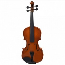 Violine Komplettset mit Bogen und Kinnstütze Dunkles Holz 4/4