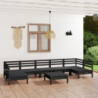 8-tlg. Garten-Lounge-Set Quinto Schwarz Massivholz Kiefer