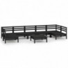 8-tlg. Garten-Lounge-Set Quinto Schwarz Massivholz Kiefer